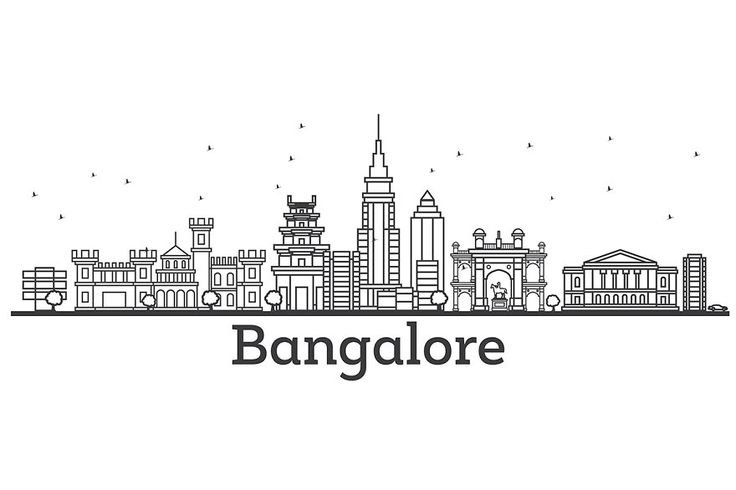 outline bangalore skyline