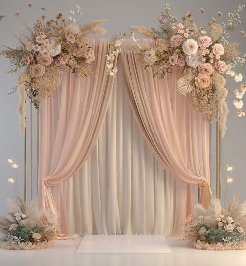 Pastel Minimalist Engagement Backdrop decor
